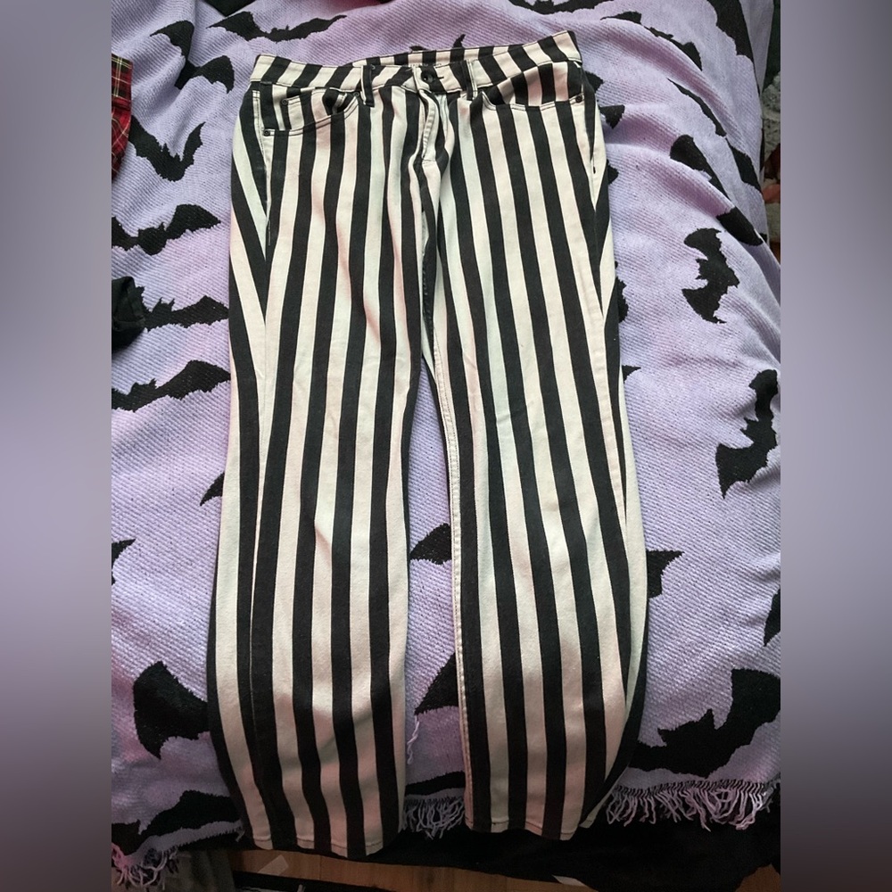 HT Denim Striped Skinny Jeans